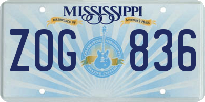 MS license plate ZOG836