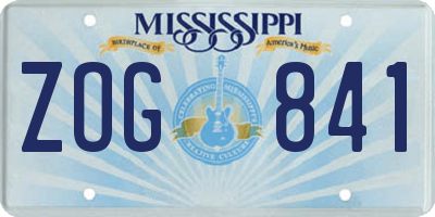 MS license plate ZOG841