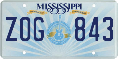 MS license plate ZOG843