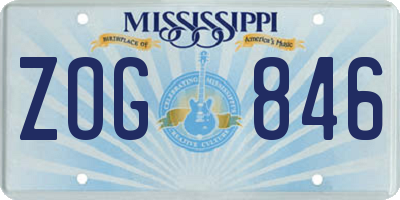 MS license plate ZOG846