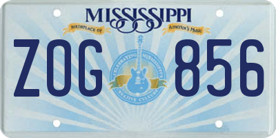 MS license plate ZOG856