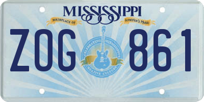 MS license plate ZOG861