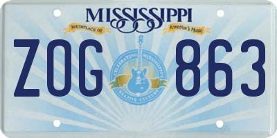 MS license plate ZOG863