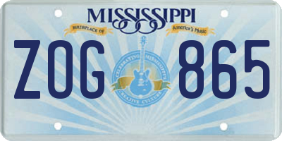MS license plate ZOG865