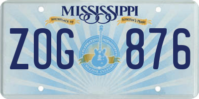 MS license plate ZOG876