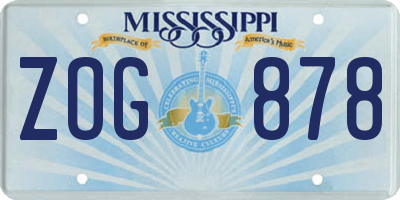 MS license plate ZOG878