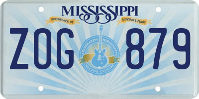 MS license plate ZOG879