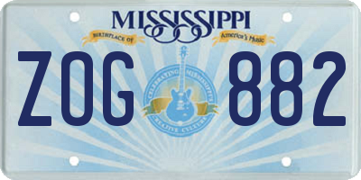 MS license plate ZOG882