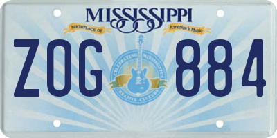 MS license plate ZOG884