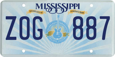 MS license plate ZOG887