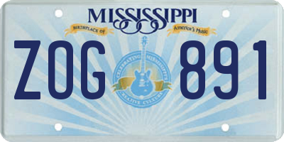MS license plate ZOG891