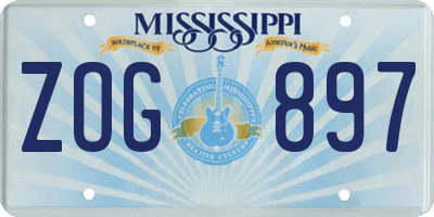 MS license plate ZOG897