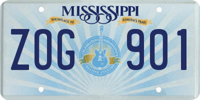 MS license plate ZOG901