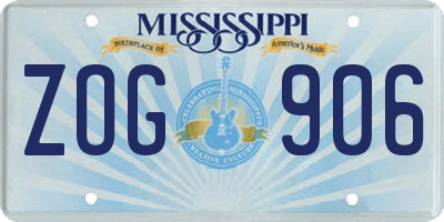 MS license plate ZOG906