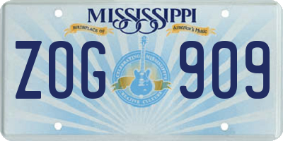 MS license plate ZOG909