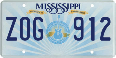 MS license plate ZOG912