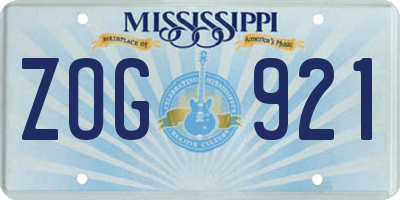 MS license plate ZOG921