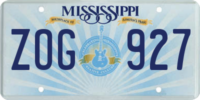 MS license plate ZOG927