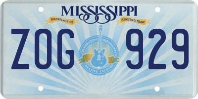 MS license plate ZOG929