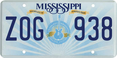 MS license plate ZOG938