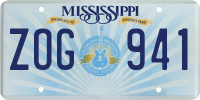 MS license plate ZOG941