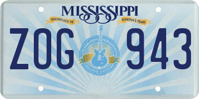 MS license plate ZOG943