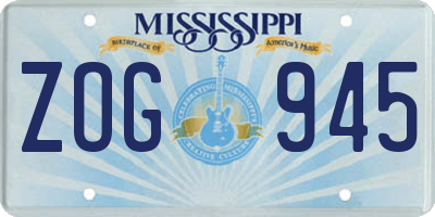 MS license plate ZOG945