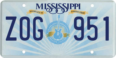 MS license plate ZOG951