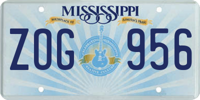 MS license plate ZOG956