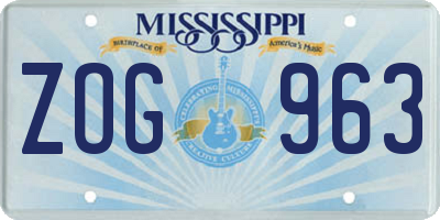 MS license plate ZOG963