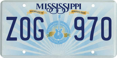 MS license plate ZOG970