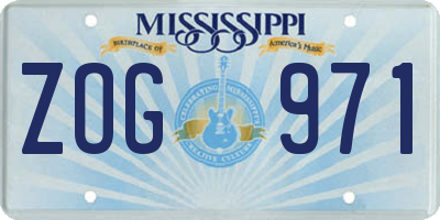 MS license plate ZOG971
