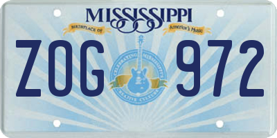 MS license plate ZOG972