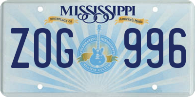 MS license plate ZOG996