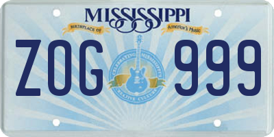 MS license plate ZOG999
