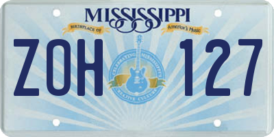 MS license plate ZOH127