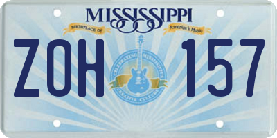MS license plate ZOH157