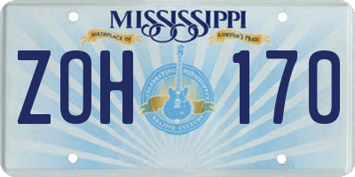 MS license plate ZOH170