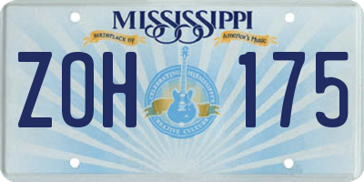MS license plate ZOH175