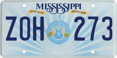 MS license plate ZOH273