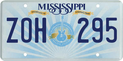 MS license plate ZOH295