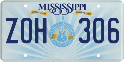 MS license plate ZOH306
