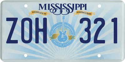 MS license plate ZOH321