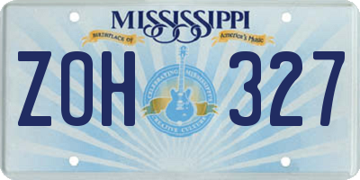 MS license plate ZOH327