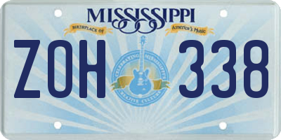 MS license plate ZOH338