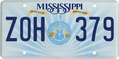 MS license plate ZOH379