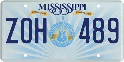 MS license plate ZOH489