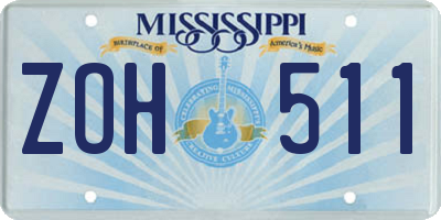 MS license plate ZOH511