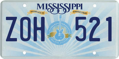 MS license plate ZOH521
