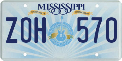 MS license plate ZOH570